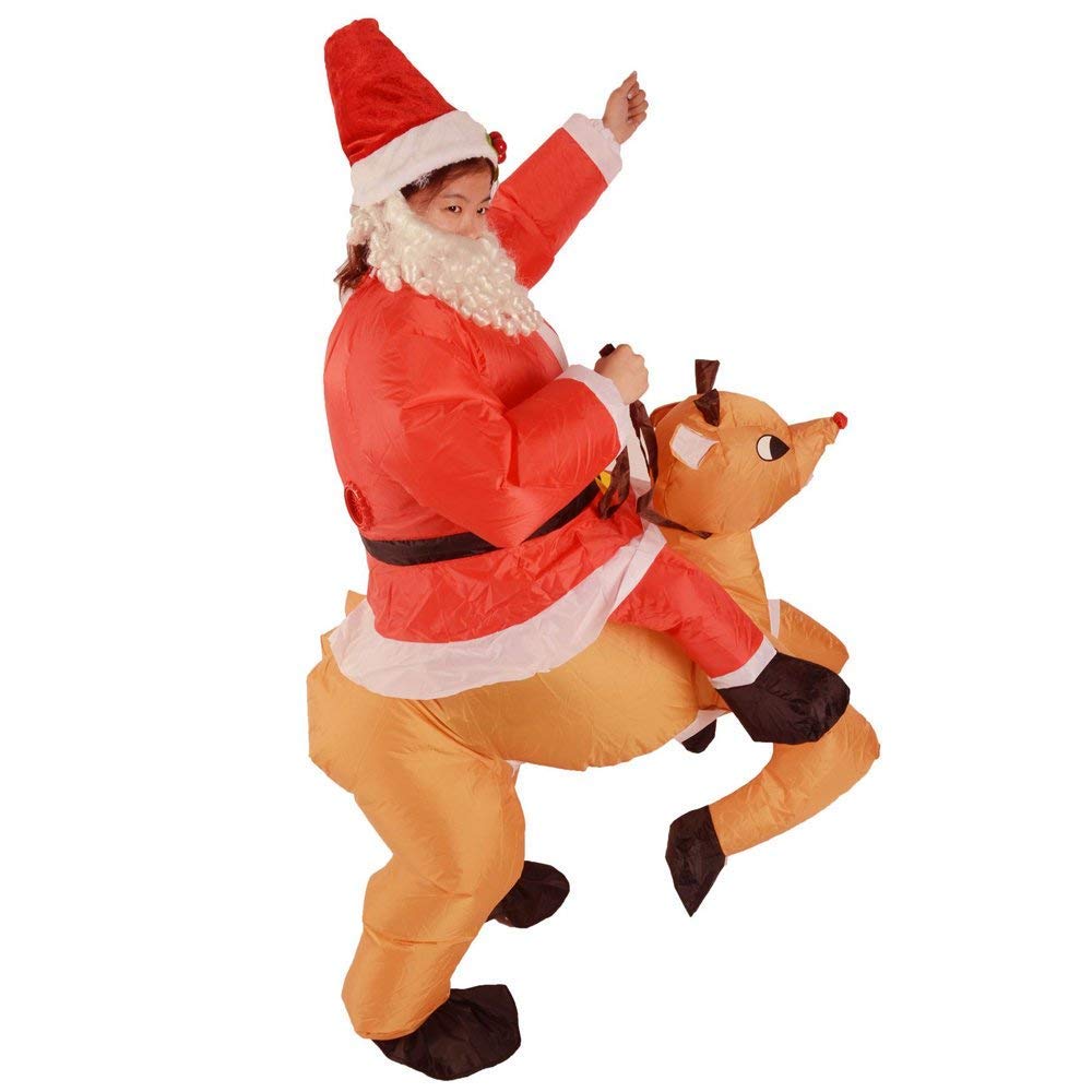 Amazon | サンタクロース トナカイ クリスマス衣装 空気充填